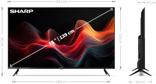 Sharp Smart Τηλεόραση 55" 4K UHD LED 55GL4060E HDR (2024)