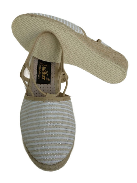 Damenplattformen im Espadrilles-Stil Beige