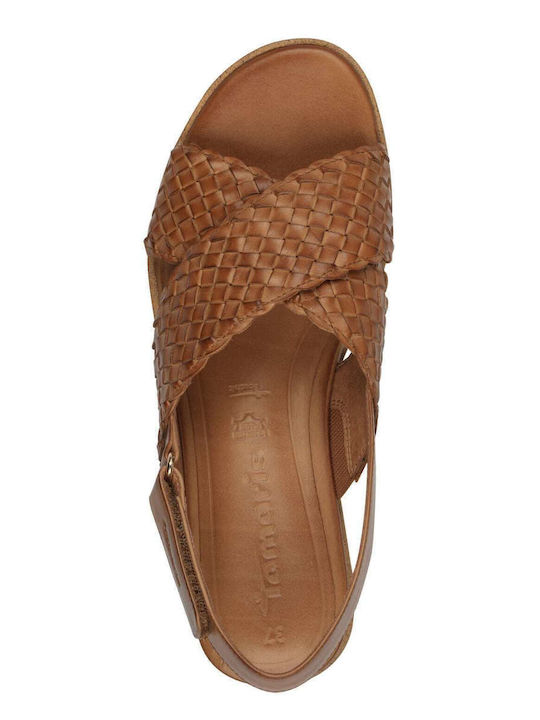 Women's Leather Platform Shoes Tabac Brown