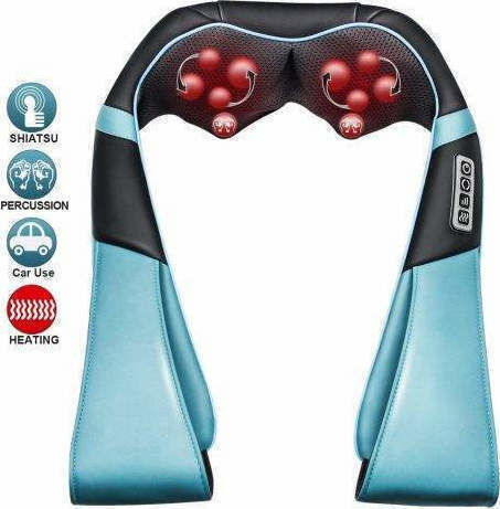 ACP Pillow Massage Shiatsu & Acupressure for the Neck, the Waist, the Back & the Legs against Cellulite with Infrared Heat and Vibration Black