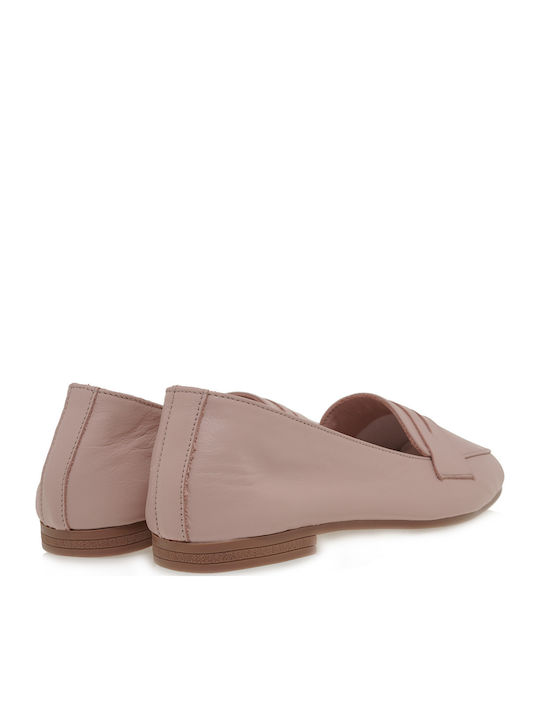 Δερμάτινα Γυναικεία Loafers σε Ροζ Χρώμα