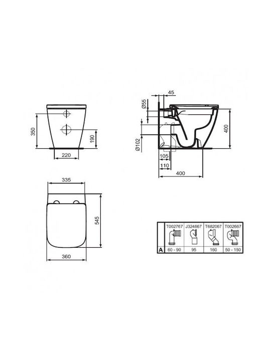 Ideal Standard I.life B Floor-Standing Toilet Floor Trap White