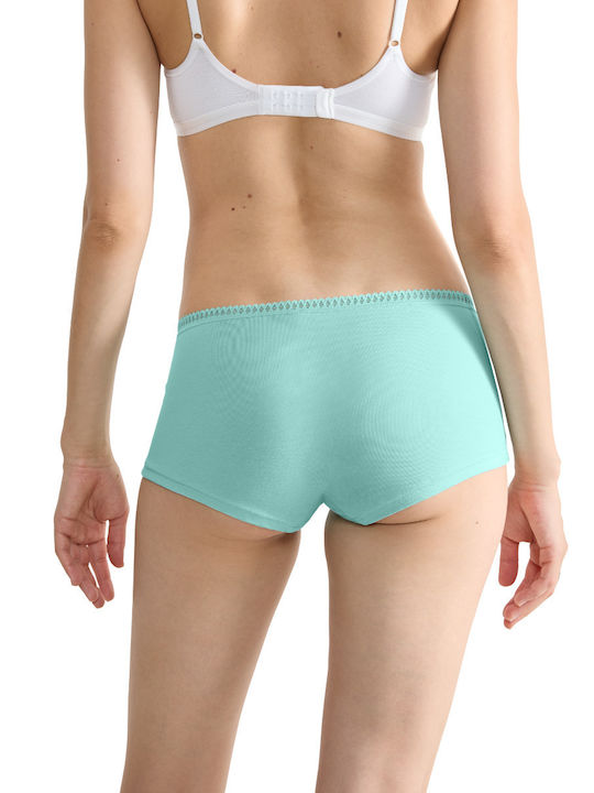 Βαμβακερά Women's Boxer 3Pack with Lace Turquoise