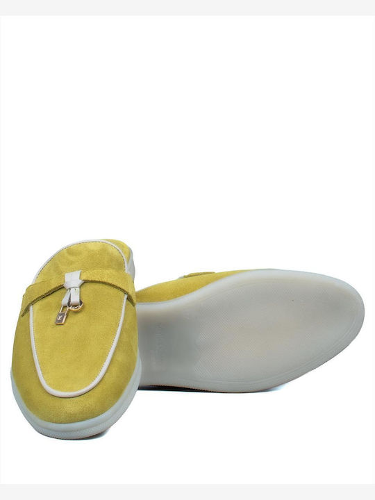 Suede Mules με Τακούνι σε Πράσινο Χρώμα
