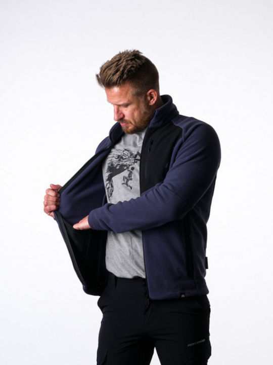 Ανδρική Ζακέτα Fleece PURPLE BLACK