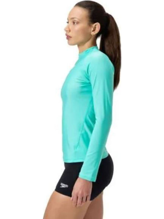 Speedo UPF 40+ Дамска Дълъг Ръкав Слънцезащитна Блуза Тюркоазенa