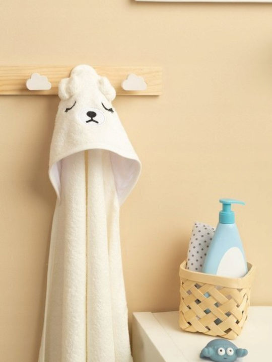 Sensillo Baby Hooded Towel with Hood White 100x100cm