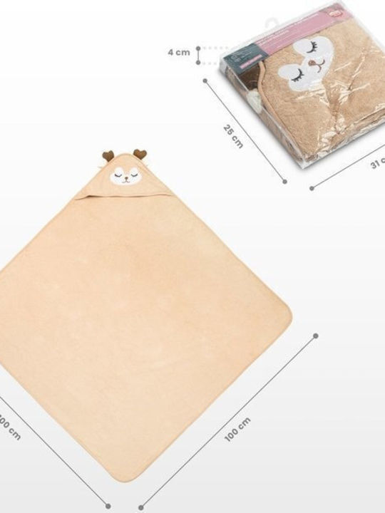 Sensillo Baby Hooded Towel with Hood White 100x100cm