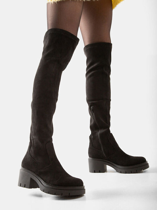 Damenstiefel Über dem Knie Schwarz