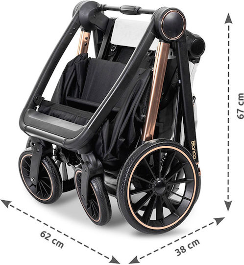 Lorelli Bianca Adjustable 3 in 1 Baby Stroller Suitable for Newborn Black