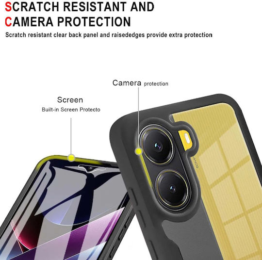 Techsuit ColorVerse 360 Vollschutz Silikon Schwarz Handyhülle für Poco X7 Pro