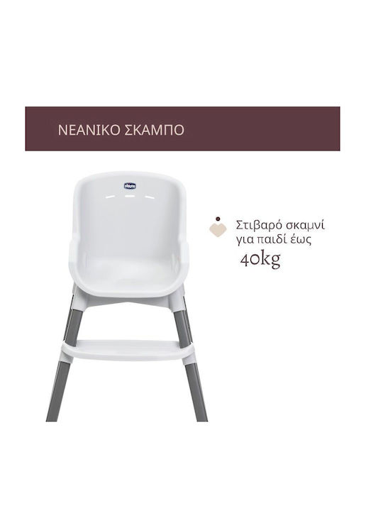 Chicco Zest Foldable Baby Highchair With Adjustable Height Moon Gray