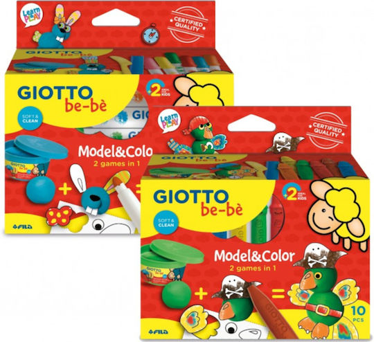 Giotto Be-Be Model & Color Crayons Set 10 Colours