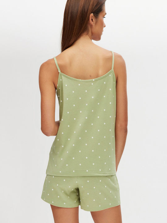 Minerva Summer Women's Pyjama Set Khaki, Ecru