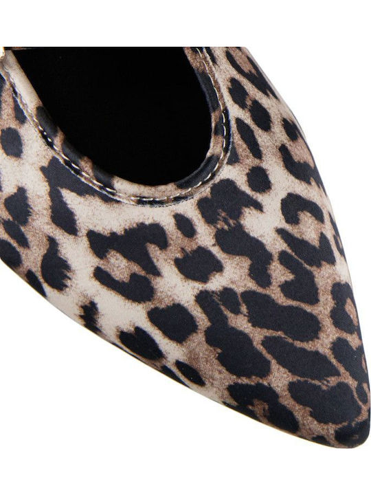 Leopard Ballerinas With strap Multicolour