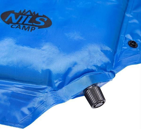 Nils Self-Inflating Single Camping Sleeping Mat 190x63cm Thickness 3.8cm in Blue color
