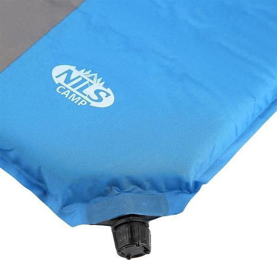 Nils Self-Inflating Single Camping Sleeping Mat 195x60cm Thickness 5cm in Blue color