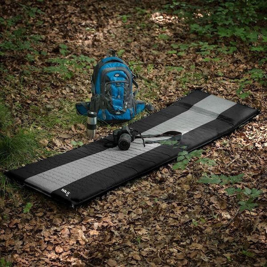 Abisal Αυτοφούσκωτο Μονό Υπόστρωμα Camping 195x60cm Πάχους 5cm Γκρι