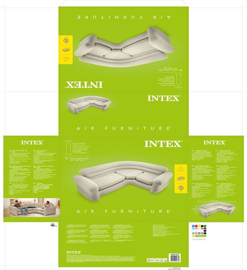 Intex Intex Camping-Luftmatratze Einzel mit Handpumpe Corner Sofa 257x76x76cm Beiges
