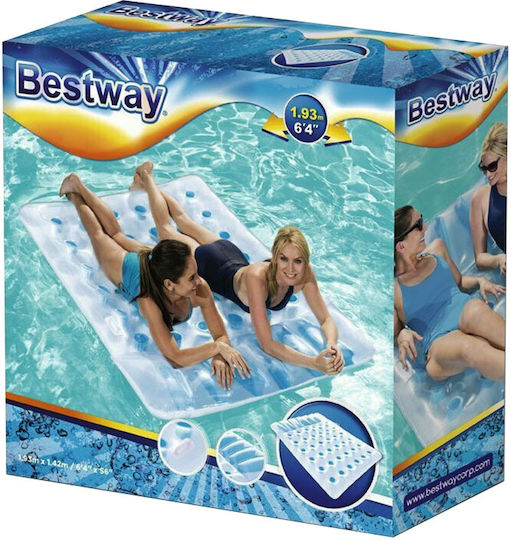 Bestway Inflatable Pool Mattress for 2 People White 193x142cm