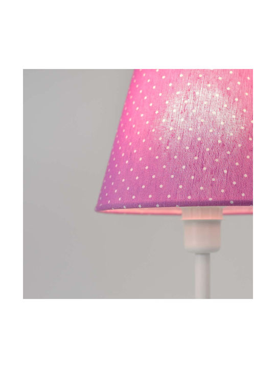 Veis Metal Vintage Table Lamp for Socket E14 with Fuchsia Shade and White Base