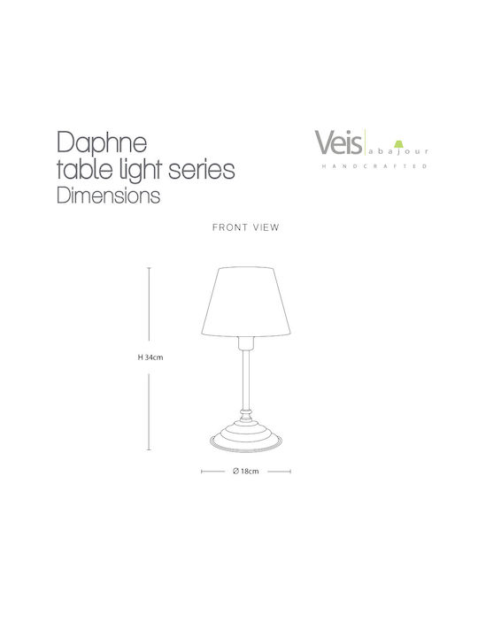 Veis Metal Vintage Table Lamp for Socket E14 with Green Shade and White Base