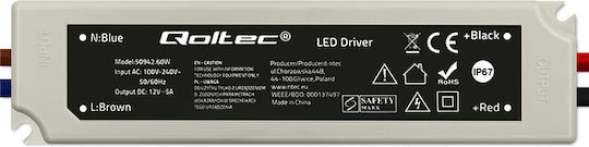 Qoltec Τροφοδοτικό LED Στεγανό IP67 Ισχύος 60W με Τάση Εξόδου 12V