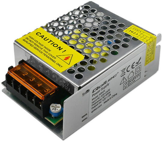Qoltec LED Захранване IP20 Мощност 24W с Изходно Напрежение 12V