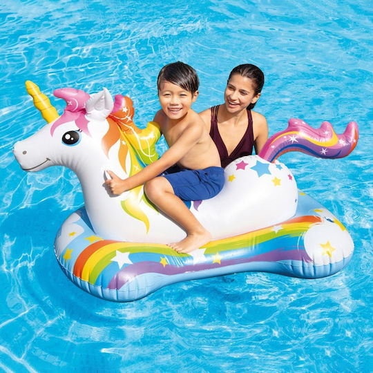 Intex Παιδικό Φουσκωτό Στρώμα Θαλάσσης Unicorn με Χειρολαβές 163x86cm