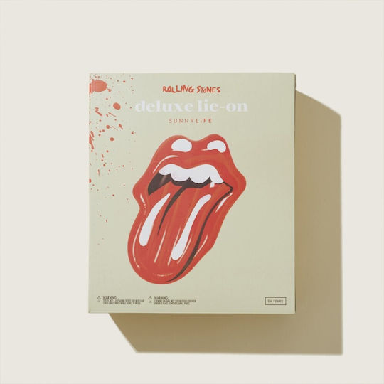 Sunnylife Rolling Stones Lips Φουσκωτό Στρώμα Θαλάσσης Κόκκινο 135cm