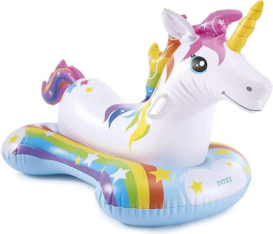 Intex Παιδικό Φουσκωτό Στρώμα Θαλάσσης Unicorn με Χειρολαβές 163x86cm