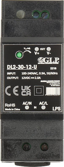 Dl2-30-12-u Power Supply Glp/dl2 Power Supplies Glp 12v 2a 24w Din Rail Psu P