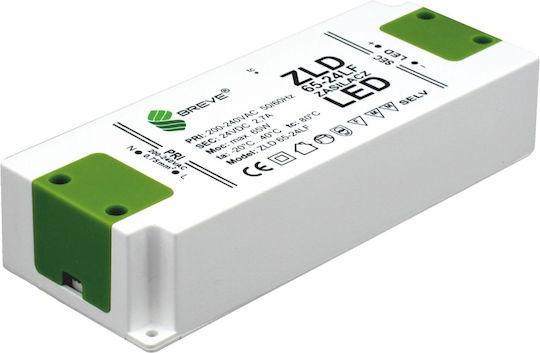 Breve Τροφοδοτικό LED IP20 Ισχύος 65W με Τάση Εξόδου 24V