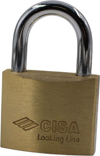 Cisa Locking Line Padlock Brass with Key 40mm 1pcs