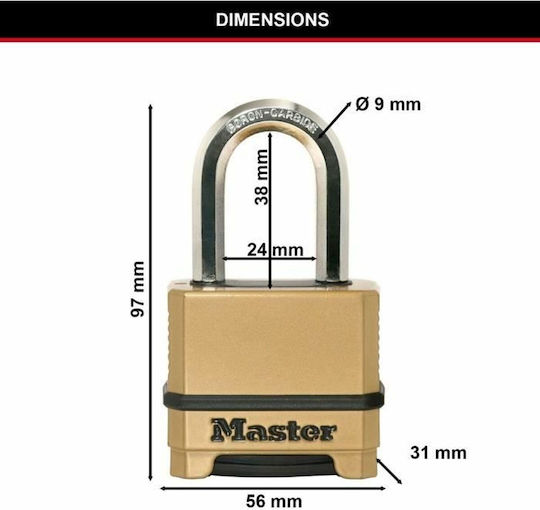Master Lock Стоманено Лукето Заключване на скоба с ключ 9мм Сребрист 1бр