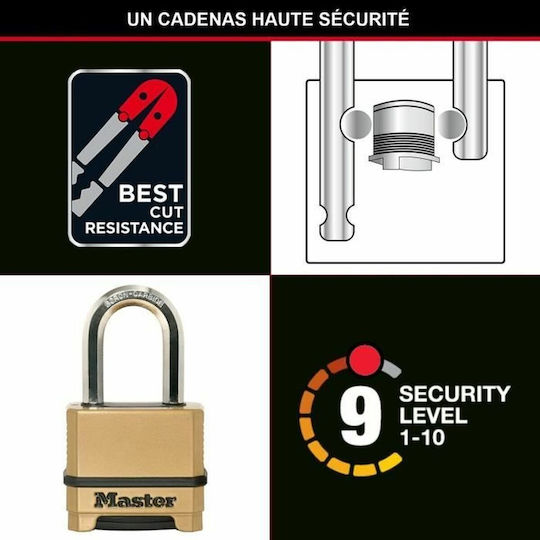 Master Lock Стоманено Лукето Заключване на скоба с ключ 9мм Сребрист 1бр
