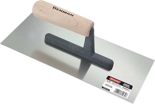 Benman Tile Spatula Inox Serrated 280x130mm with Wooden Handle 70934