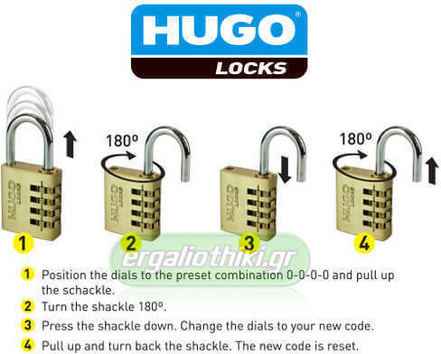 Hugo Locks DR-30 Μπρούτζινο Λουκέτο Πέταλο Συνδυασμού 30mm