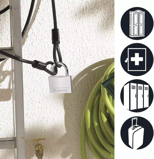 Master Lock Ατσάλινο Λουκέτο Πέταλο με Κλειδί 60mm Ασημί