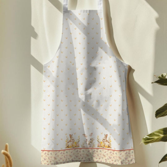 Kitchen Apron 65x70cm Easter 100% Cotton Ginny Rabbits Butterflies