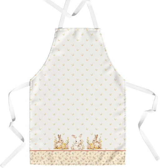Kitchen Apron 65x70cm Easter 100% Cotton Ginny Rabbits Butterflies