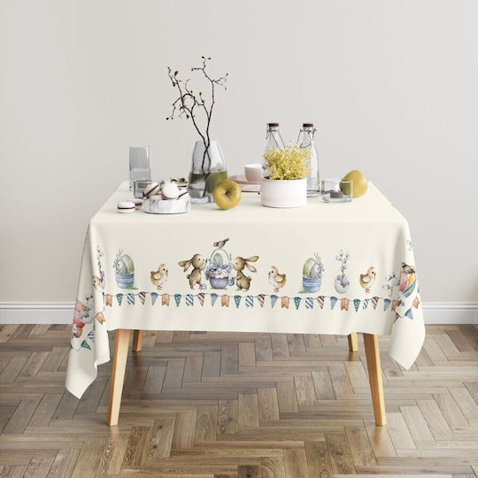 Easter Tablecloth 100% Cotton 140x180cm Club Cotton Feta