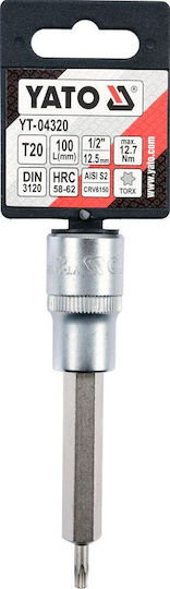 Yato Cheie tubulară cu Vârf Torx și Patrat de Prindere 1/2'' Dimensiune T20x100mm 1buc