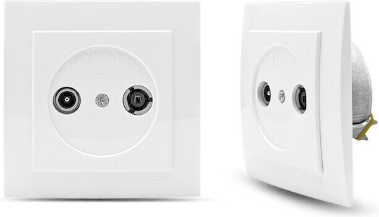 Nilson TV and Radio Antenna Socket Aerial in White color 24111030