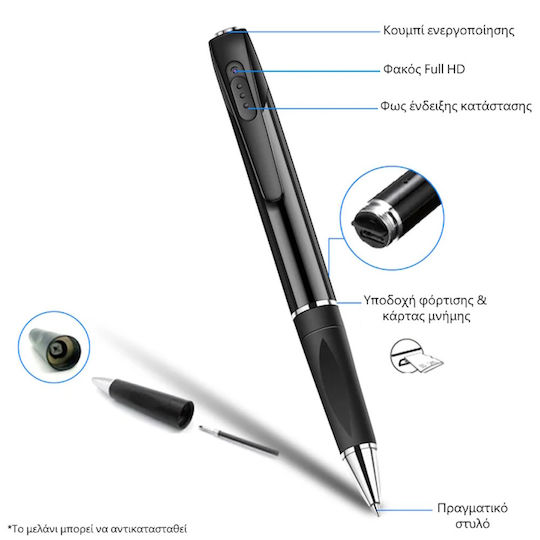 Hidden Camera WiFi Pen 1080p with Memory Card Slot and Motion Detector
