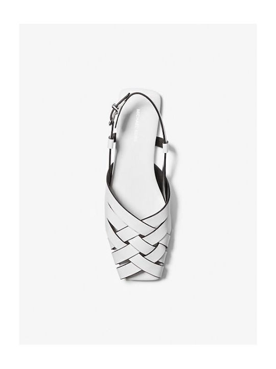 Irene Leder Flache Sandalen für Damen in Weiß Farbe