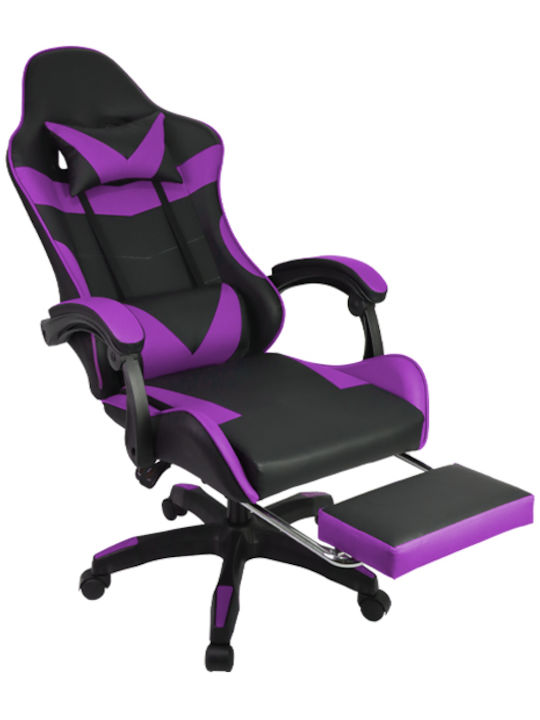 GMC-PURPLE Gaming Chair with Footstool Purple