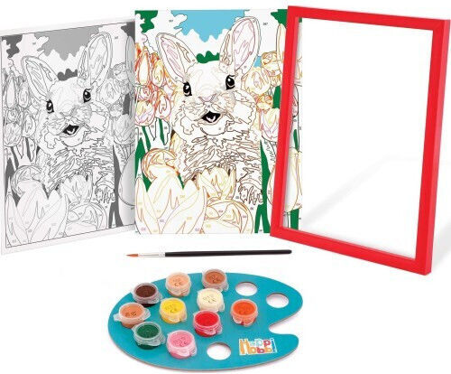 HappiHobbi Ζωγραφική Paint & Frame Paint By Numbers Cheerful Bunny για Παιδιά 8+ Ετών