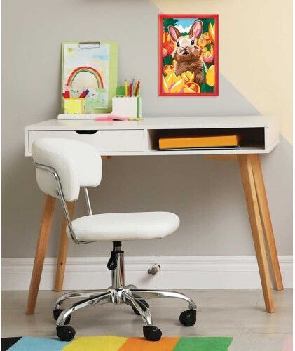 HappiHobbi Ζωγραφική Paint & Frame Paint By Numbers Cheerful Bunny για Παιδιά 8+ Ετών