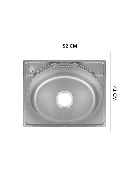 Freddo Ένθετος Νεροχύτης Inox με Μπαταρία Μ52xΠ41cm Ασημί